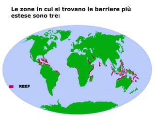 Le zone in cui si trovano le barriere più
estese sono tre:
 