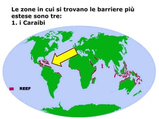 Le zone in cui si trovano le barriere più
estese sono tre:
1. i Caraibi
 
