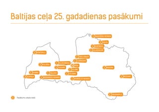 Baltijas ceļa 25. gadadienas pasākumi
daugavpils1
rīga13
rēzekne1
kuldīga1
jelgava1
saulkrasti1
madona1
liepāja
pasākumu skaits vietā
3
3
ventspils1
valka1
tukums1
olaine1
saldus1durbe1
burtnieki1
zilaiskalns1
rundāles novads1
nīgrandes novads1
šlokenbeka1
naukšēnu novads1
carnikava1
 