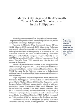 Marawi City Siege and Threats of Narcoterrorism in the Philippines | PDF
