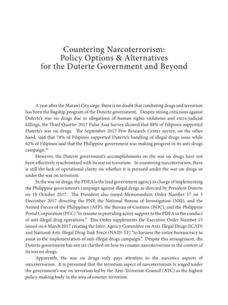 Marawi City Siege and Threats of Narcoterrorism in the Philippines | PDF