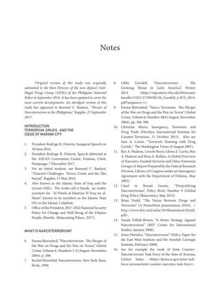 Marawi City Siege and Threats of Narcoterrorism in the Philippines | PDF