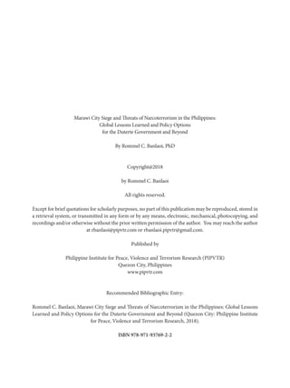 Marawi City Siege and Threats of Narcoterrorism in the Philippines | PDF