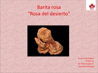 Barita rosa
“Rosa del desierto”
Laura Jurado Ropero
2º Bach (C)
IES “Pedro Espinosa”
Antequera (Málaga)
 