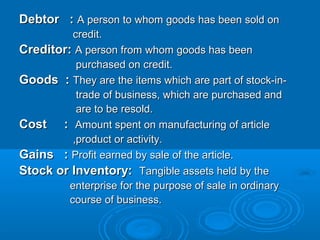 Debtor Def 1 basic concepts | PPT