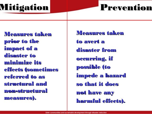 difference between prevention and mitigation