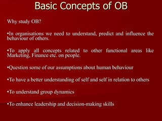 organizational behaviour concepts