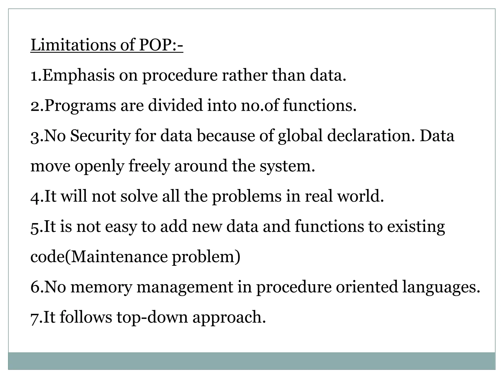 object oriented programming concepts and explanation | PPT