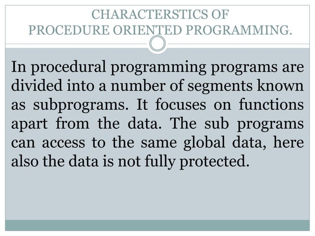 object oriented programming concepts and explanation | PPT
