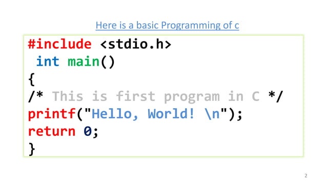 Basic c programming and explanation PPT1 | PPT