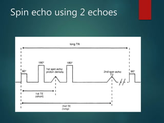 Spin echo using 2 echoes
 