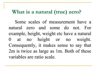 True Zero Scale Basics of Research Types of Data Classification | PDF
