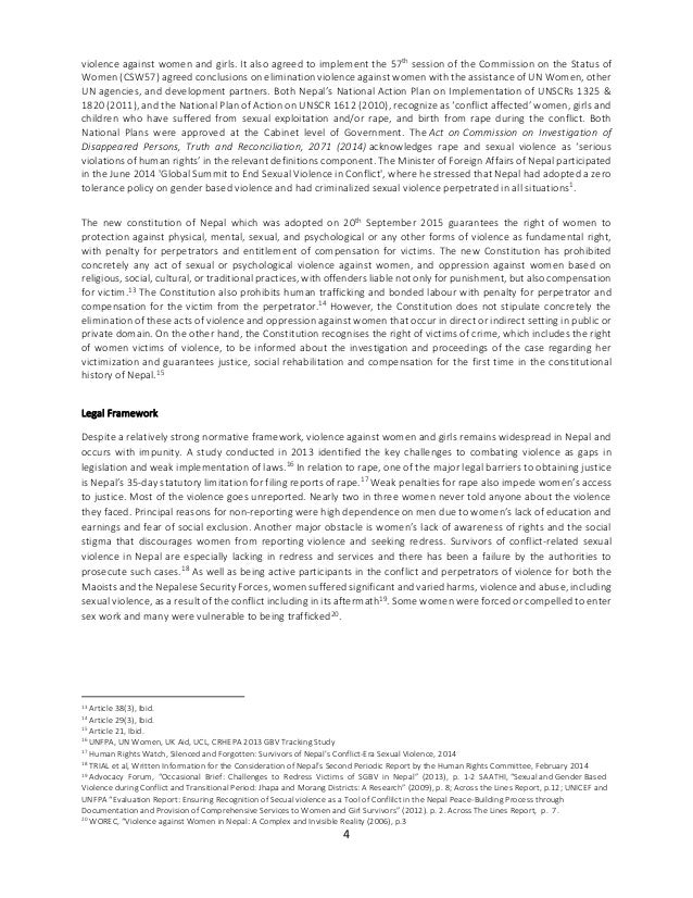 Essay about violence against women