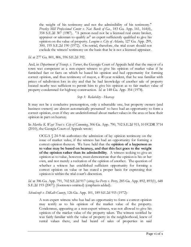 opinion of value evidence full and fair opportunity 2015 02 11 1356 form of 306