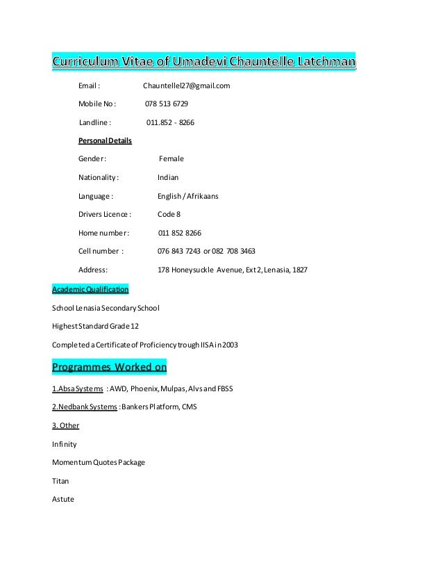 Correct curriculum vitae picture