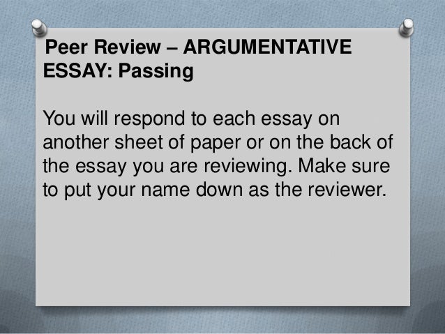 Argumentative essay peer editing sheet