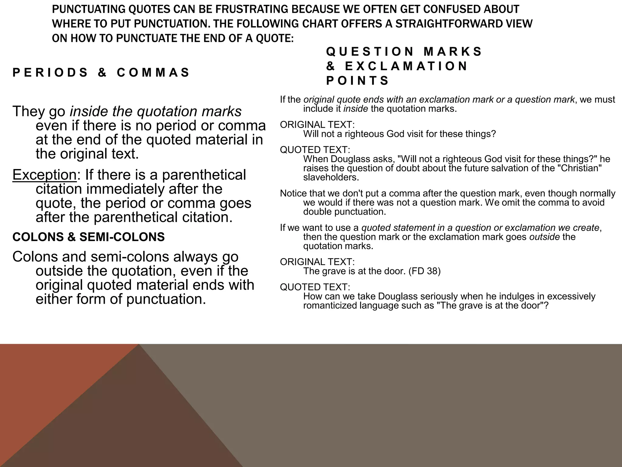 Note that the works cited page is in alpha order and that there are no
  numbers next to the entries. You may underline or italicize your titles,
  but pick one and be consistent. This, like all of your papers should be
  done in Times New Roman 12.
 