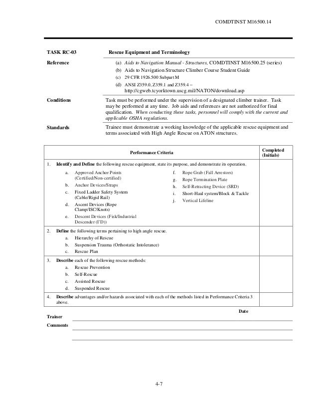ATON Structure Climber Personnel Qualification Standard Manual