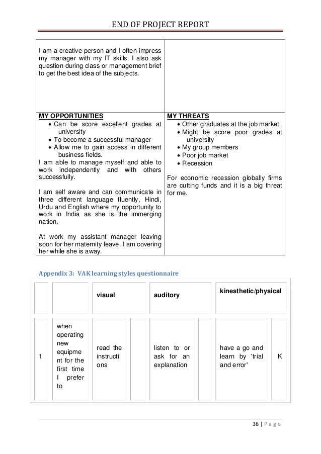 END OF PROJECT REPORT