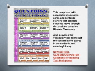 Questions for Building Your Brainpower! NEW SCHOOL CLASSROOM POSTER