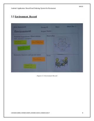 SRCOE
Android Application Based Food Ordering System for Restaurant
130360116004,130360116005,130360116014,130360116017 8
2.2 Environment Record
Figure 2.2: Environment Record
 