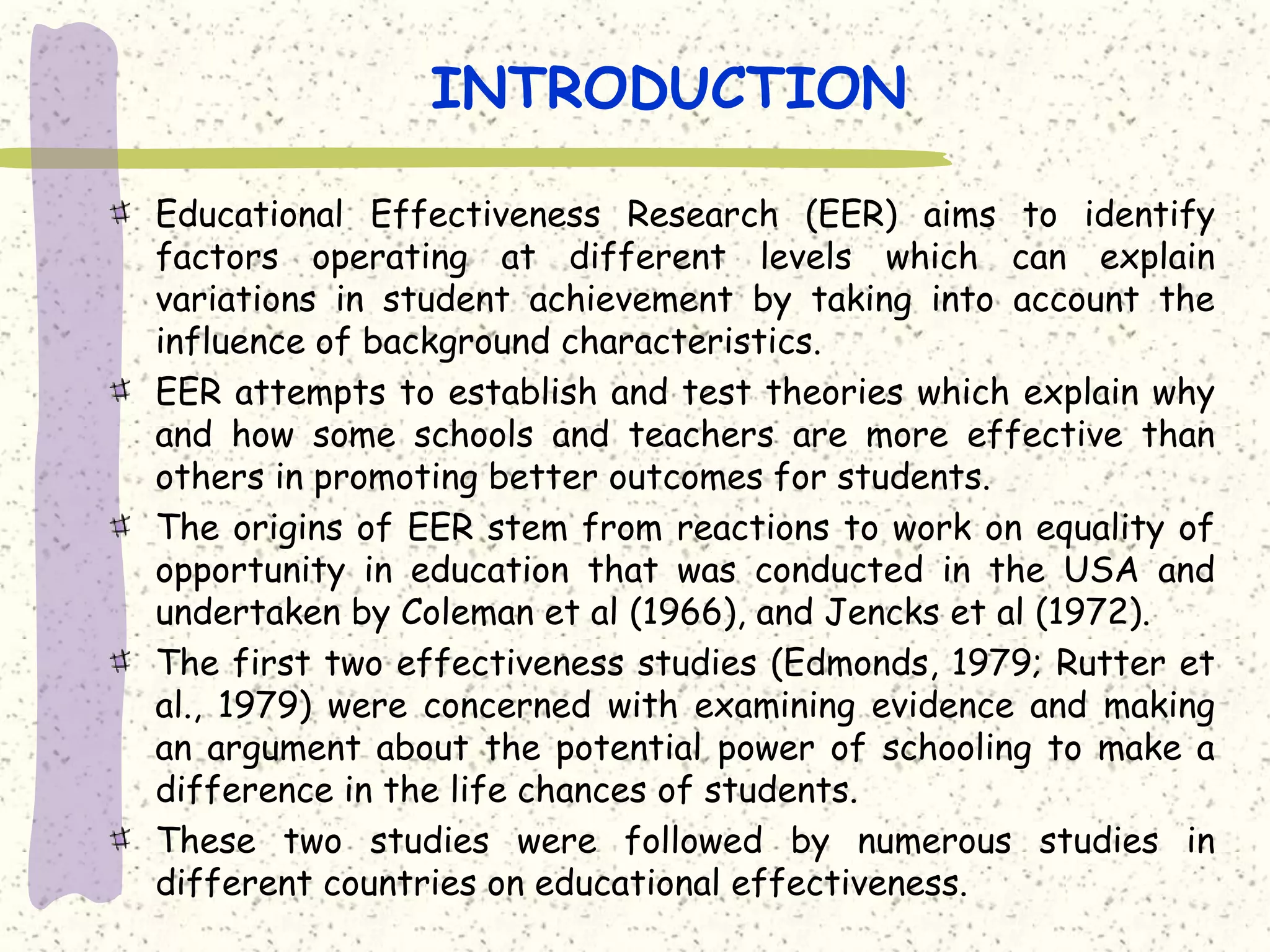 Using Educational Effectiveness research to Design Theory-Driven ...