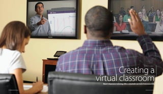 Creating a
virtual classroomMoore’s telepresence technology offers a remarkable new level of interconnectivity
By Leslie Haynsworth
University of South Carolina | 1918 | Darla Moore School of Business
 