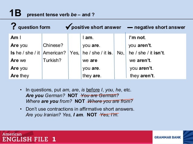 1b Present Tense Verb Be 1b Present Tense Verb Be