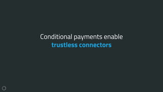 Conditional payments enable
trustless connectors
 
