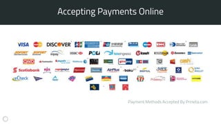Payment Methods Accepted By Prineta.com
Accepting Payments OnlineAccepting Payments Online
 