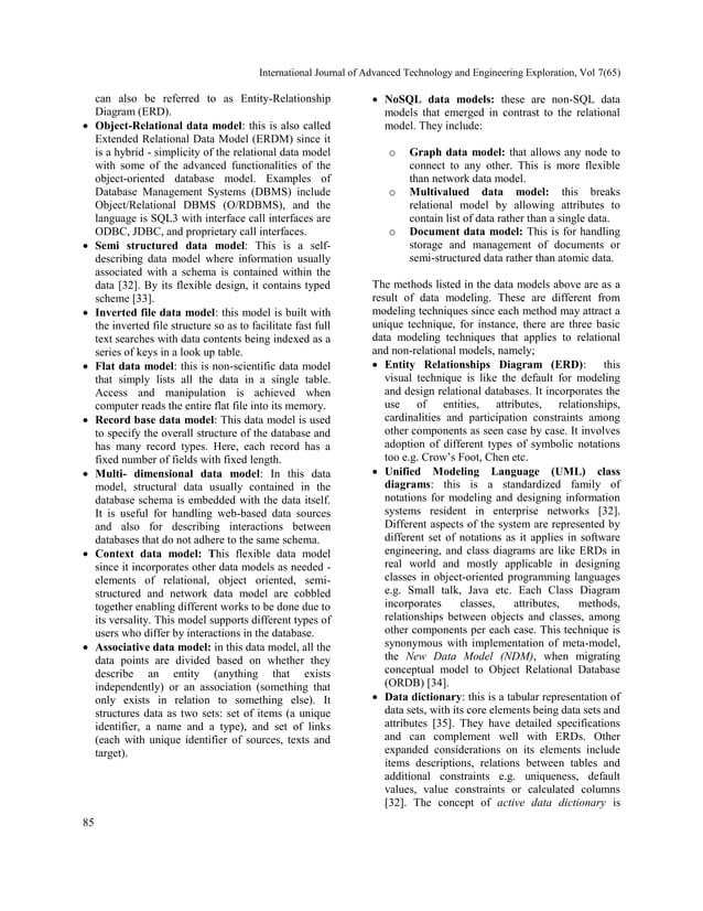 Data modeling techniques used for big data in enterprise networks | PDF