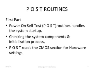 BASIC INPUT OUTPUT SYSTEM related to a PC | PPT