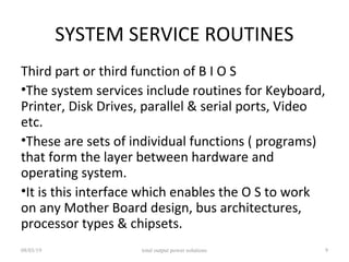 BASIC INPUT OUTPUT SYSTEM related to a PC | PPT