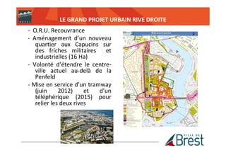 ! #  $%%  #% !'%( % #% $% 
Le réseau de lecture publique actuel de la ville de Brest : 
un déséquilibre entre la rive droite et la rive gauche 
Saint-Pierre 
(14 034 hab) 
Lambézellec 
(24 008 hab) 
Brest-Centre 
(27 649 hab) 
Bellevue /1360 m! 
57 517 documents 
Fonds spécifique : mer et BD 
Bellevue 
(20 489 hab) 
Quatre-Moulins 
(26 461 hab) 
Pontanézen /641 m! 
31 241 documents 
Fonds spécifique : emploi 
Europe 
(18 545 hab) 
Saint-Marc 
(22 715 hab) 
Lambezellec /1076 m! 
43 287documents 
Fonds spécifique : théâtre 
Cavale blanche /428 m! 
26 763 documents 
Quatre Moulins /906m! 
39 951 documents 
Fonds spécifique : 
malvoyants et non voyants 
Etude /3195 m! 
248 661 documents 
Fonds spécifique : breton, 
échec, patrimonial 
Saint-Marc /896 m! 
36 674 documents 
Fonds spécifique : cinéma 
Saint Martin /256 m! 
19 892 documents 
Fonds spécifique : policier 
Neptune /1400 m! 
38 846 documents 
Arpège /287 m! 
29 366 documents 
(CD et DVD musicaux) 
Surface totale du réseau : 10 445 m( 
Nombre total de documents : environ 650 000 documents 


 

   

  
) *+, ---  
.

 