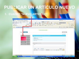 PUBLICAR UN ARTÍCULO NUEVO CUADRO “NUEVO ARTÍCULO” 