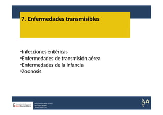 7. Enfermedades transmisibles
Nuria Sempere Rubio (Coord.)
Sara Cortes Amador
Raquel Faubel Cava
•Infecciones entéricas
•Enfermedades de transmisión aérea
•Enfermedades de la infancia
•Zoonosis
 