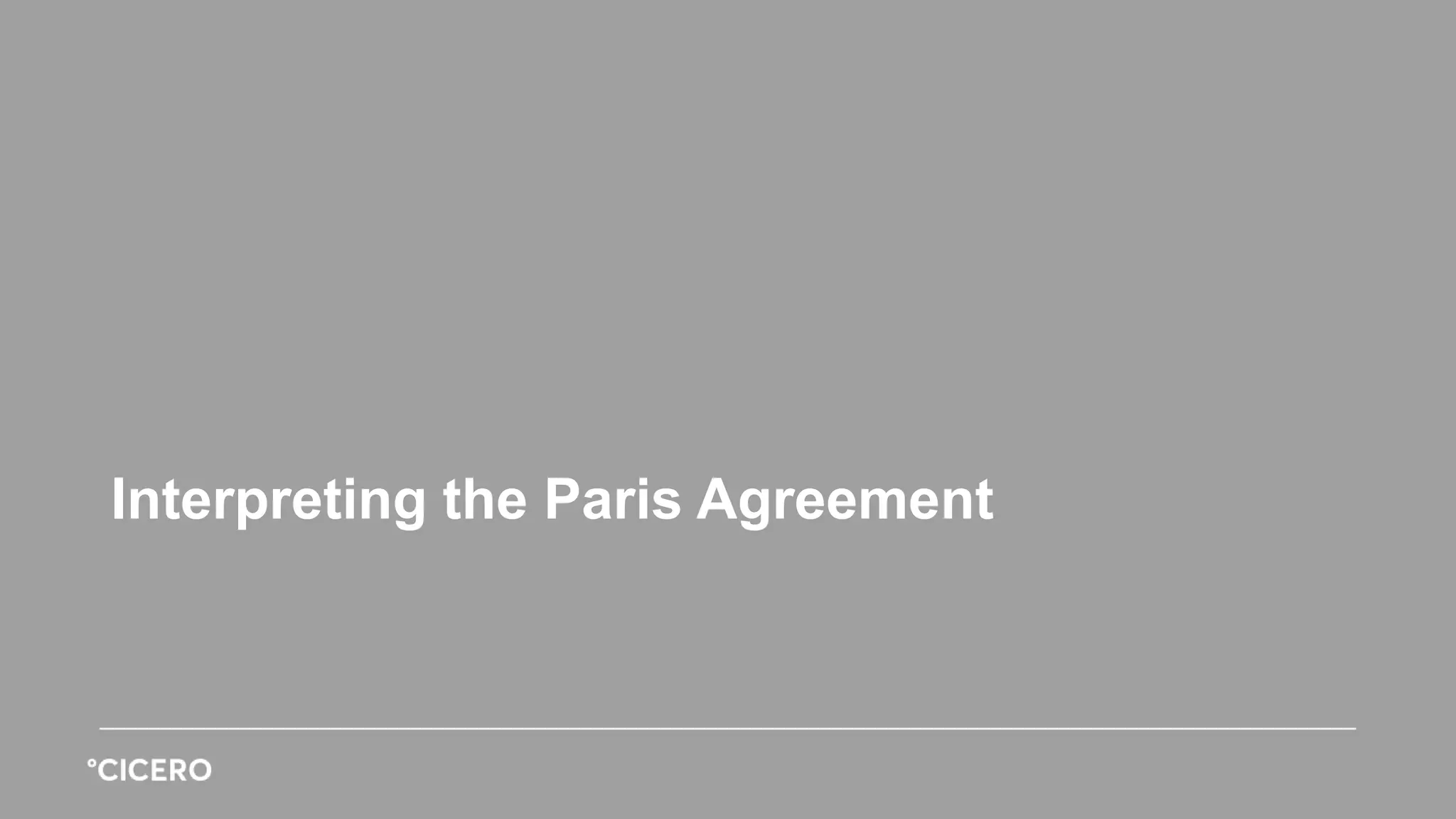 Interpreting the Paris Agreement
 