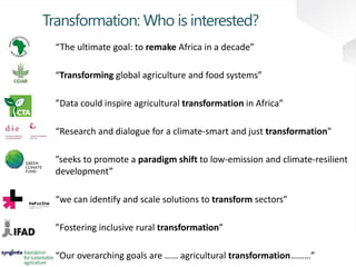 A vision for agricultural transformation under climate change