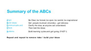 Summary of the ABCs
 