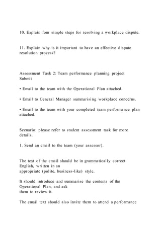 Conflict Resolution Email Example 1 BSBWOR502 Lead and manage team effectiveness | DOCX
