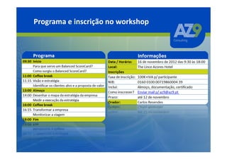 Programa e inscrição no workshop
 