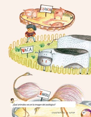 ¿Qué animales ves en la imagen del zoológico?
&cuarenta y &uno 41
 