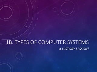 1B. TYPES OF COMPUTER SYSTEMS
A HISTORY LESSON!
 