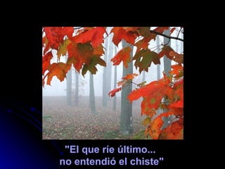 "El que ríe último...
no entendió el chiste"
 