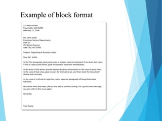 Example of block format 
 