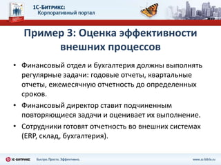 и многое другое1С-Битрикс: Корпоративный порталВозможности продуктаАвтоматизация бизнесаБизнес-процессы