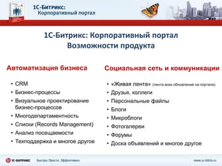 Корпоративная культура Корпоративный портал нужен, когда:Растет компания и ее территориальная распределенность.