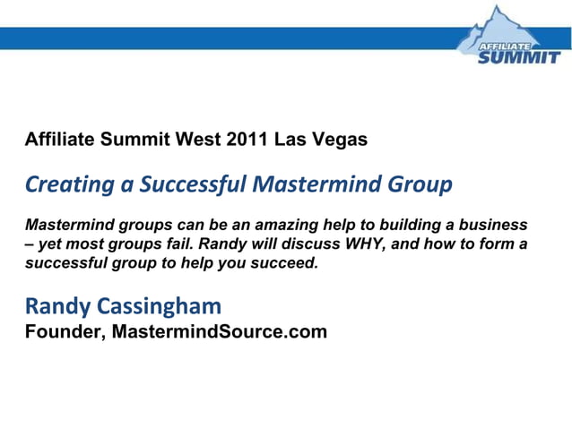 Creating A Successful Mastermind Group Ppt
