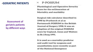 -GERIATRIC PATIENTS
Assessment of
geriatric patients
by different ways
 