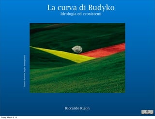 La curva di Budyko
                                                              Idrologia ed ecosistemi

                      Franco Fontana, Puglia immaginaria




                                                                Riccardo Rigon

Friday, March 8, 13
 